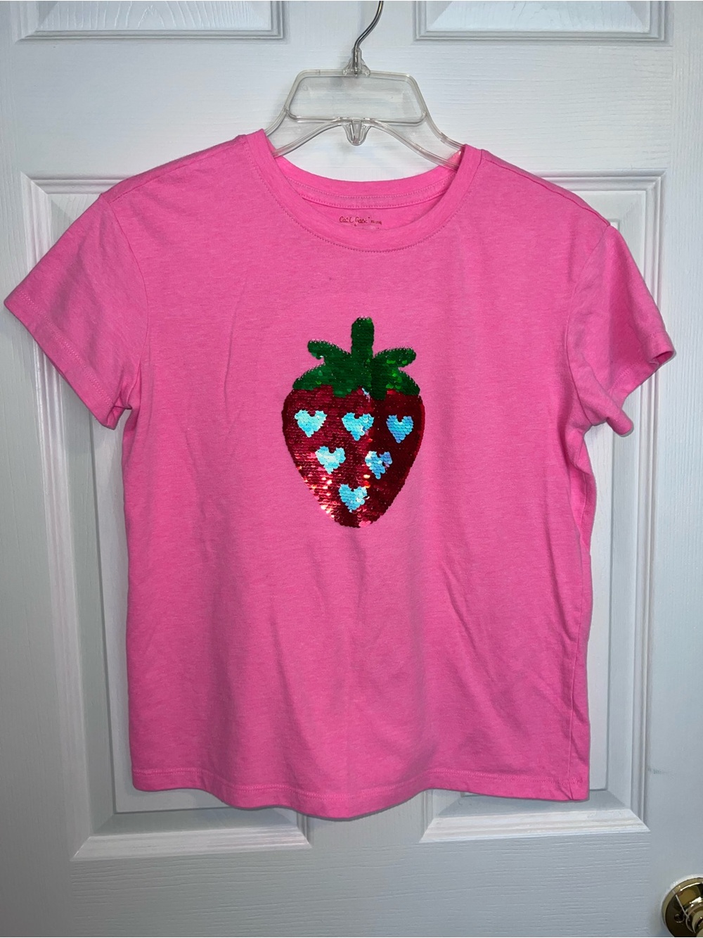 Cat & Jack XL/14 Flip-Sequin Strawberry Tee